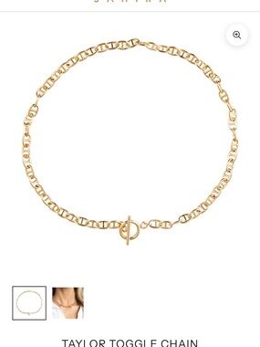 Sahira Gold Toggle Chain Necklace - Taylor Toggle Chain